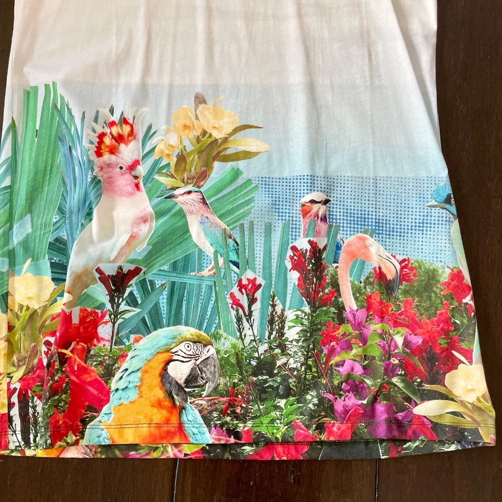 Paul Smith, NWT, Exotic Bird/Flora Graphic Print , T-Shirt Dress ~ Size L - Picture 7 of 8